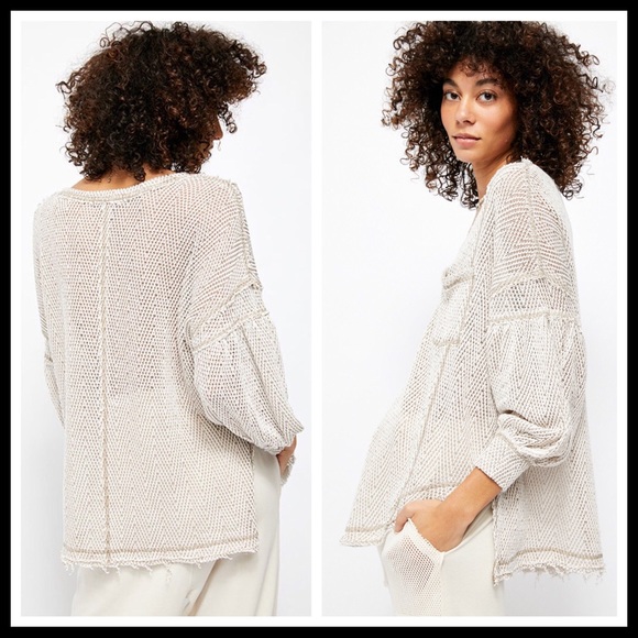 FREE PEOPLE BOHO PULLOVER FLOWY TUNIC TOP A3C - Picture 12 of 16